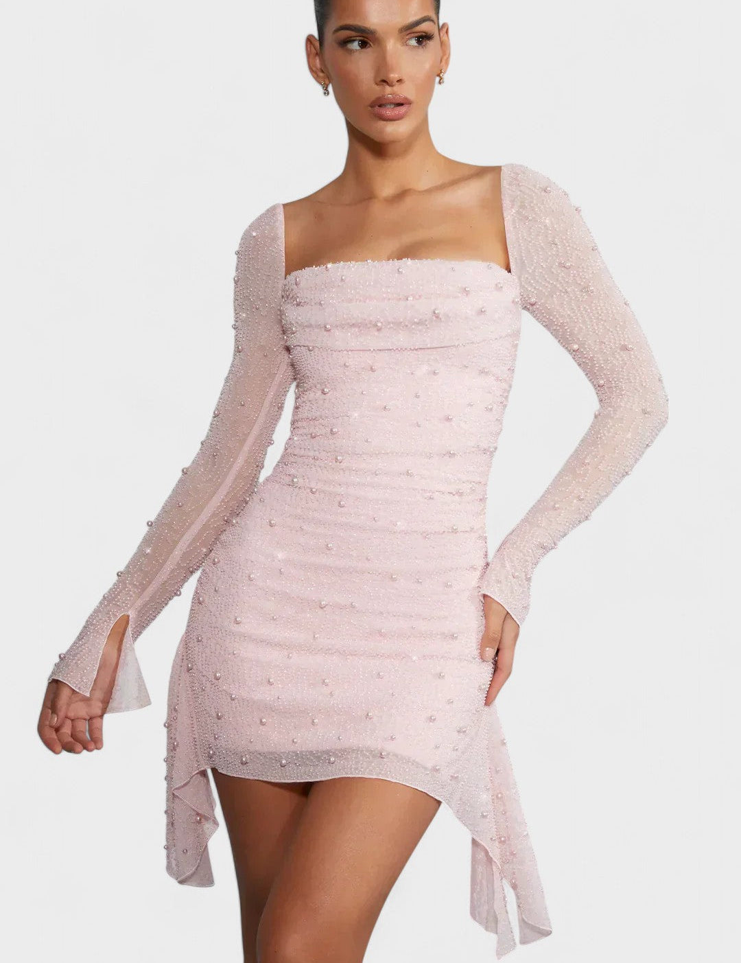 Sónia - Vestido mini con brillo y escote