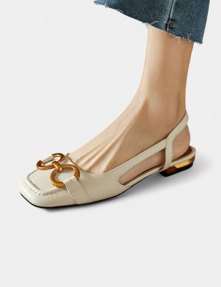 Alma Mocasines Slingback con Punta Cuadrada