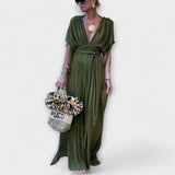 Bruna - Vestido maxi kimono de estilo griego