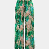 Inna Pantalones Rectos de Cintura Alta con Estampado de Mármol