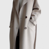 Abrigo Largo de Mezcla de Lana Clara Timeless