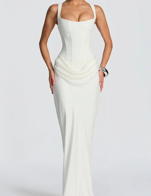 Leonor | Vestido maxi de escote cuadrado