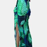 Rebecca Vestido Maxi Cortado con Pliegues
