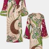 Fana Vestido Cruzado Estampado Floral con Lazo a la Cintura