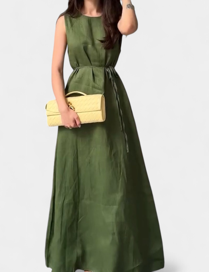 Rosetta Vestido Suave sin Mangas con Lazo Ajustable