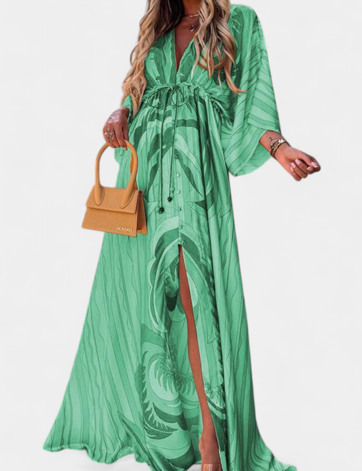 Joelle Vestido Suave Arcoíris con Manga Murciélago