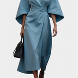 Micaela Vestido Midi de Manga Lantern