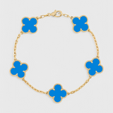 Pulsera con Motivo de Trébol y Elegancia Baño de Oro
