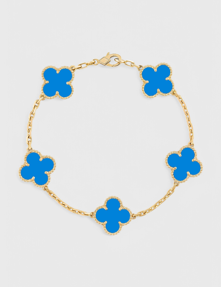 Pulsera con Motivo de Trébol y Elegancia Baño de Oro