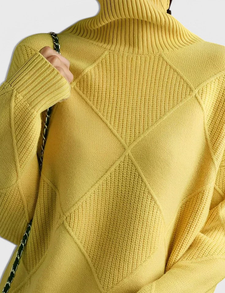 Jasmine Jersey de Cuello Alto de Cachemira