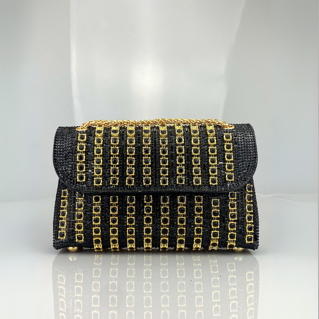 Estrella - Bolso bandolera con cadena elegante y diamantes de colores