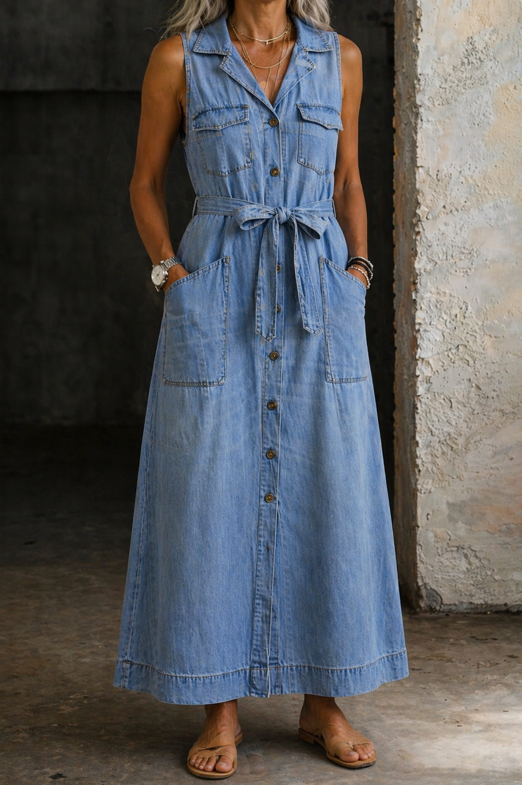 Vestido vaquero Susana, vista frontal