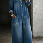 Pantalón vaquero con hombros descubiertos Maura, conjunto completo