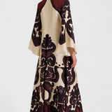 Maritza Vestido con Estampado de Grenadilla y Cuello Alto