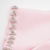 Linda Vestido Midi Acampanado con Lazo de Cristal