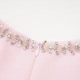 Linda Vestido Midi Acampanado con Lazo de Cristal