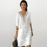 Mariana - Vestido femenino de algodón y lino