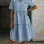 Vestido vaquero casual y elegante Sofía, vista frontal
