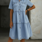 Vestido vaquero casual y elegante Sofía, vista frontal