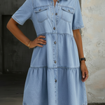 Vestido vaquero casual y elegante Sofía, detalle del tejido