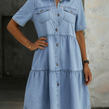 Vestido vaquero casual y elegante Sofía, detalle del tejido