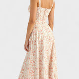 Carolina - Vestido floral con corsé ajustado