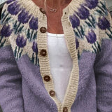 Rosemarie | Chaqueta de punto con patrón de flores en la parte superior