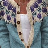 Rosemarie | Chaqueta de punto con patrón de flores en la parte superior