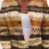 Marlene | Chaqueta de punto con rayas en Marrón y Crema
