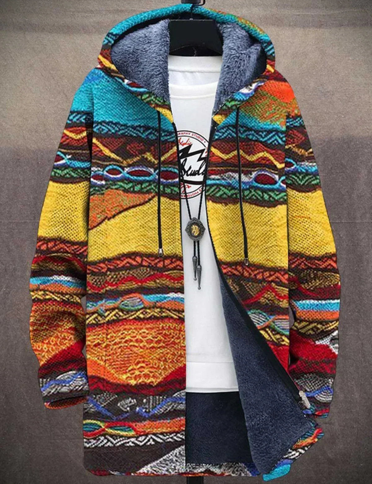 Elena | Chaqueta unisex con capucha inspirada en arte de lujo
