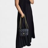 Manuela Vestido Sin Mangas con Pliegues y Cintura Alta