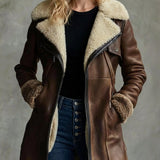 ABRIGO VINTAGE CUELLO LAMBSKIN CONTRASTE