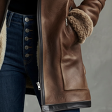 ABRIGO VINTAGE CUELLO LAMBSKIN CONTRASTE