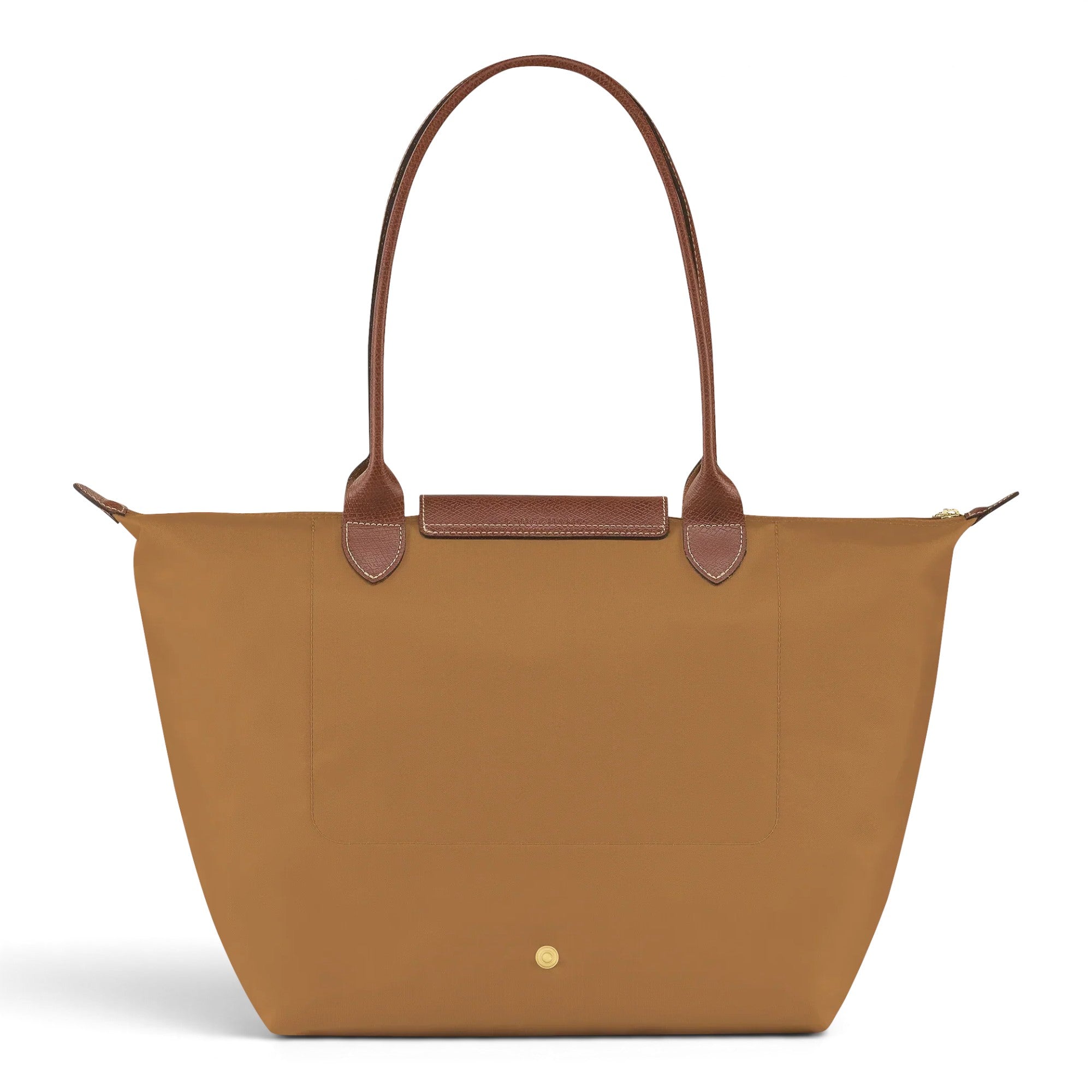 Bolso shopper plegable Carlota, marrón cognac, en uso