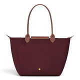 Bolso shopper plegable Alazne, burdeos, en uso