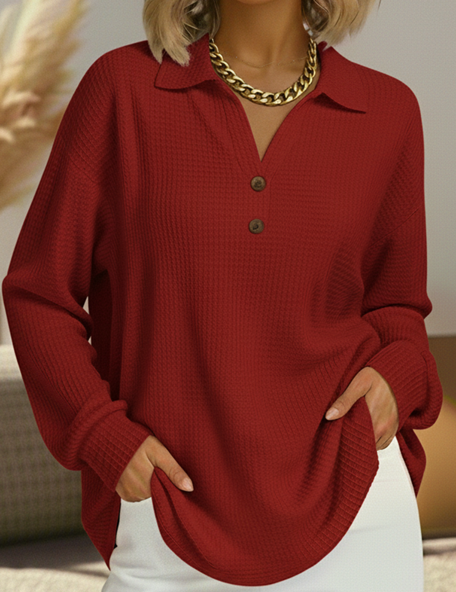 Elke | Suéter sencillo con cuello de camisa