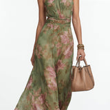 Livia™| Vestido maxi halter floral elegante