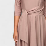 Ana - Vestido midi elegante con cintura con lazo