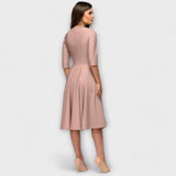Ana - Vestido midi elegante con cintura con lazo