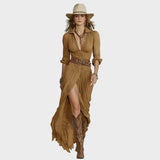 Vestido maxi elegante Ester, conjunto completo