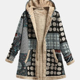 Nova – Chaqueta de forro polar retro monocromática con estampado de puntos