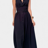 Meryl Vestido Camisero con Botones y Lazo Ajustable