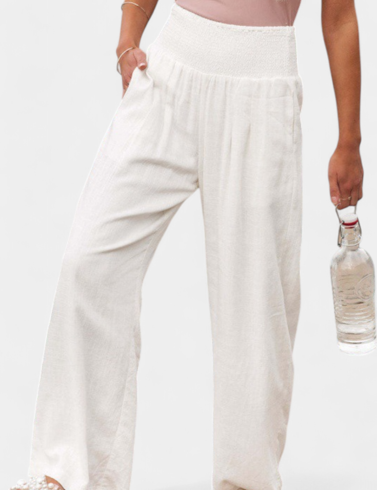 Alexia Pantalón de Algodón y Lino con Corte Fluido y Elegancia Natural