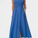 Meryl Vestido Camisero con Botones y Lazo Ajustable