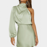 Mara Vestido Mini Drapado de Un Hombro