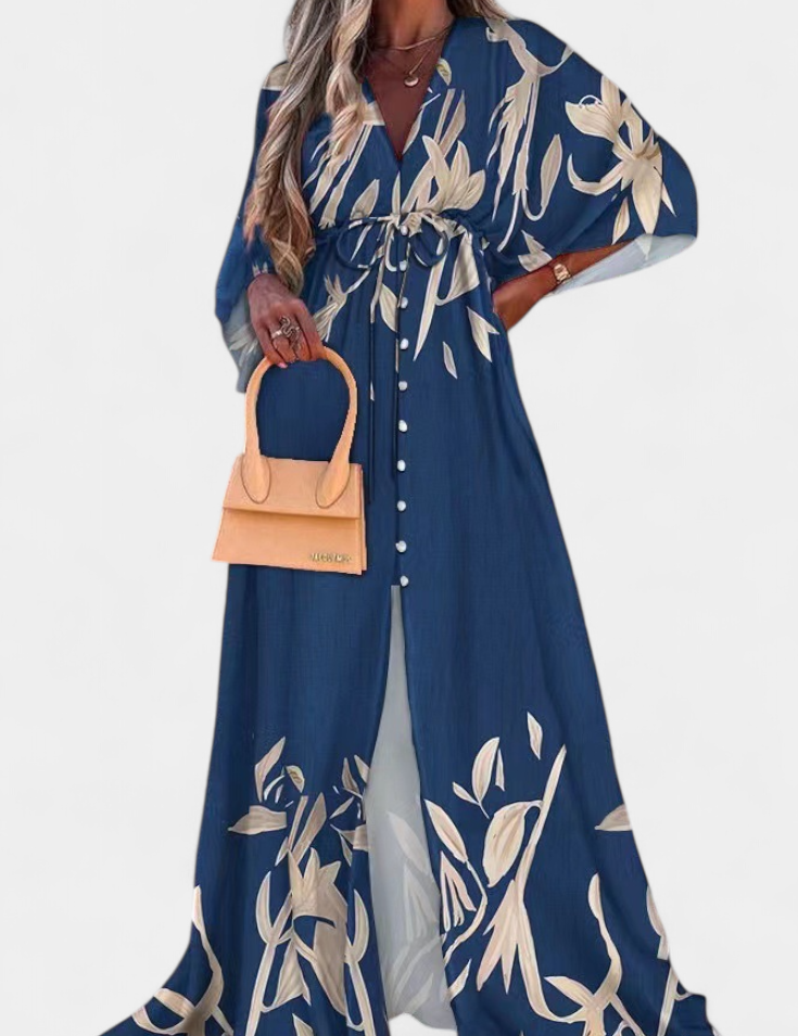 Joelle Vestido Suave Arcoíris con Manga Murciélago