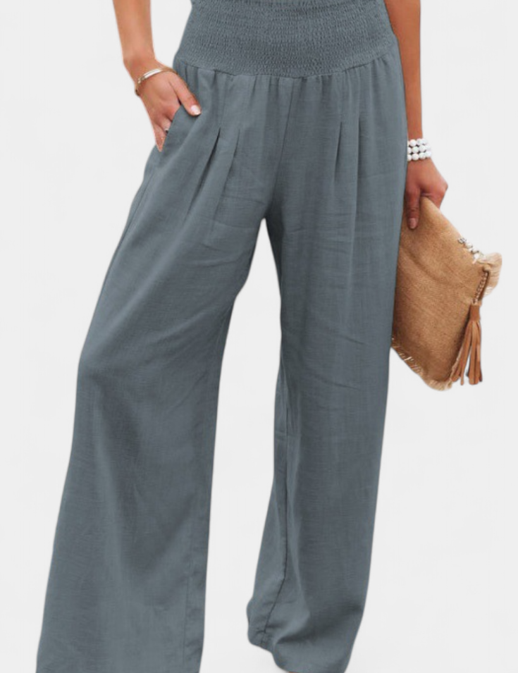 Alexia Pantalón de Algodón y Lino con Corte Fluido y Elegancia Natural