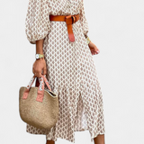 Antonia Vestido Midi con Cintura Ajustable y Botones