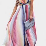 Gretchen Vestido de Rayas Multicolor con Escote en V