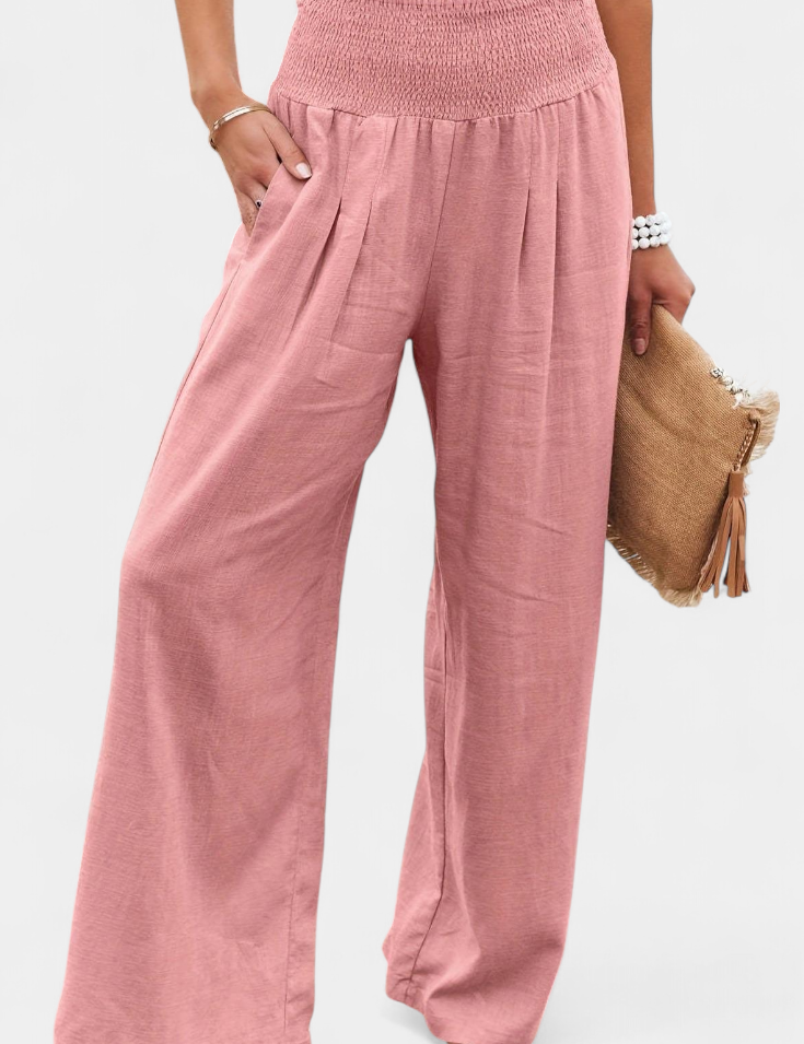 Alexia Pantalón de Algodón y Lino con Corte Fluido y Elegancia Natural